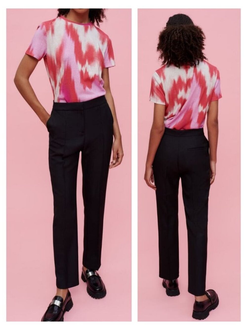 NWT MAJE Black Tailored Straight Cut Trousers Size Small